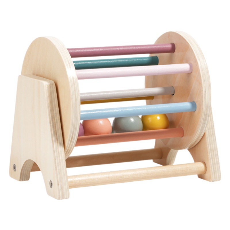 Montessori Infantil Educación Temprana escritorio tambor de desplazamiento bebé pensamiento lógico coordinación mano-ojo entrenamiento jugar juguetes de madera al por mayor