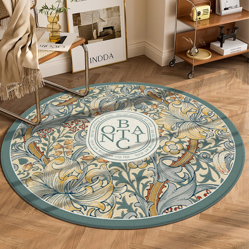 復古波斯圓形地毯美式輕奢波斯米亞地墊吊籃墊臥室書房椅子墊