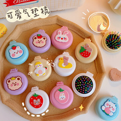 Korean INS creative cartoon cute soft and fluffy bear and rabbit rainbow comb small round comb mini portable cushion comb inflatable comb