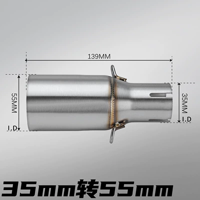 Motorcycle Exhaust Pipe Modification Adapter for Small/Middle Section 35/38/40/43/45/48 to 51/55mm Universal Tail Section (Motorcycle exhaust pipe) - 35mm-to-55mm