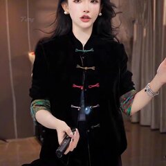 一件代发直播爆款2025秋季新款时尚新中式国风双面穿长袖短外套女