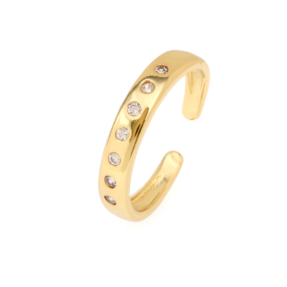 Fashion Water Droplets Eye Wings Copper Inlay Zircon Rings 1 Piece