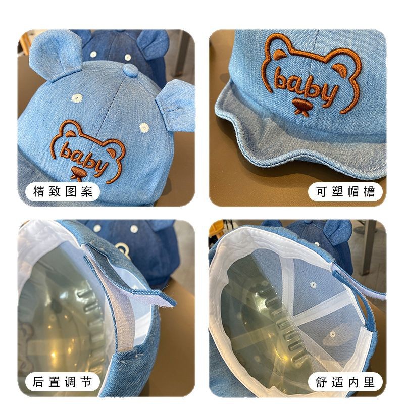 Sombreros para bebés primavera y otoño delgados bebés gorra de béisbol boca de pato bebé vaquero hombre tesoros al aire libre de la marea de niños