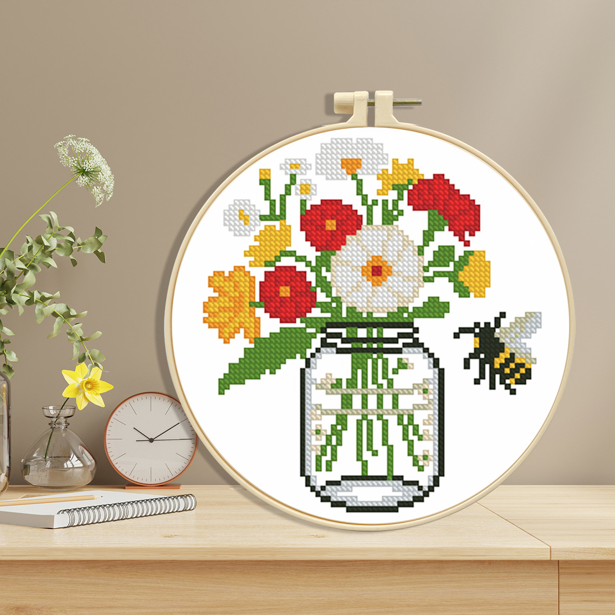 Transfronterizos dedicados a bordado cruzado de miel vasos de decoración del hogar DIY material de bordado kit de paquete al por mayor