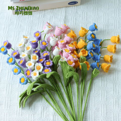 完成品手作りかぎ針編みすずらん擬似花束完成品毛糸かぎ針編み永生花ハンド花束ギフト