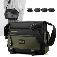 大容量男包商务通勤男士斜挎包多隔层户外休闲旅行包高级感单肩包