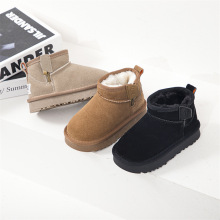 批发一件代发2023冬季新款男女童休闲低筒棉靴大童学生加厚雪地靴