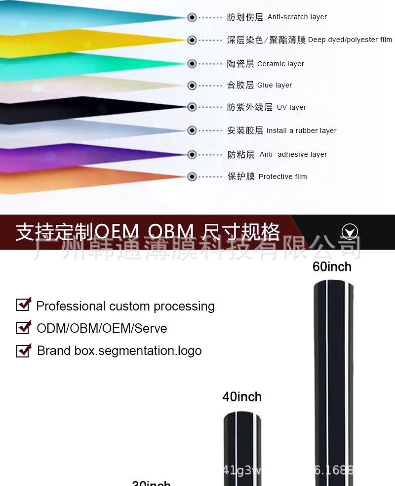 Car Film Wholesale Nano Ceramic Film 2K-Jk05% High Heat Insulation Glass Film Ultra-High Transparency Sun Protection Film for the Whole Car