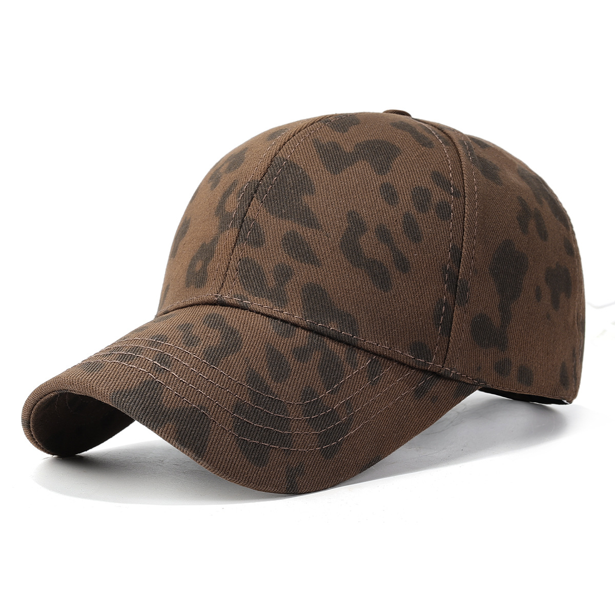 Cappellino da baseball con visiera rigida e stampa leopardata in stile coreano, adatto a tutte le stagioni, semplice e alla moda, stile europeo e americano, ideale per attività all'aperto._voghion.com