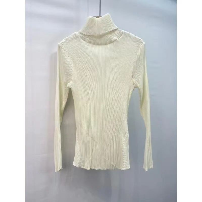 2025秋冬新作 プリーツニット タートルネック 無地 万能 おしゃれ 着痩せ インナー 快適トップス レディース