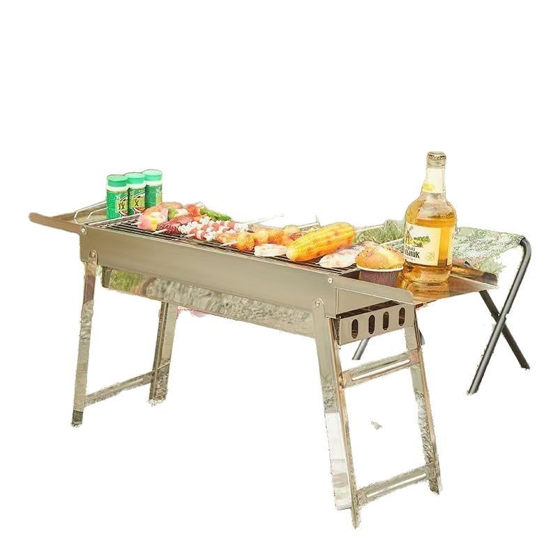 大型ステンレスグリル木耐久性炭オーブン炭焼きオーブン野外家庭用グリル炭焼きストーブセット|undefined