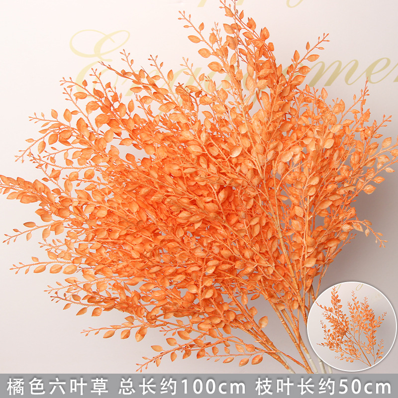 Flores de imitación naranja peonía naranja hortenida neblina orquídea flor flor de boda seda naranja