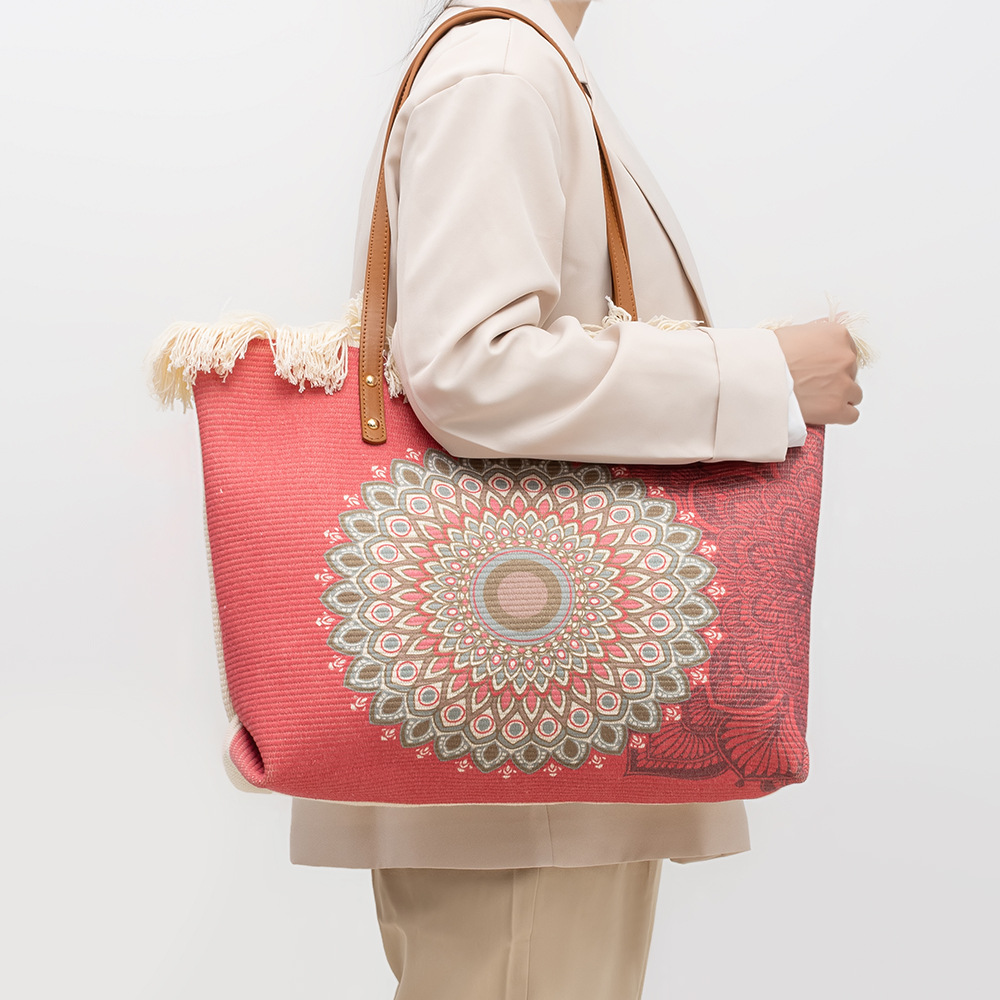Bohemian-Ethno-Stil Canvas Pendler-Schulter-Nischendesign, Tasche mit großem Fassungsvermögen, Damentasche_voghion.com