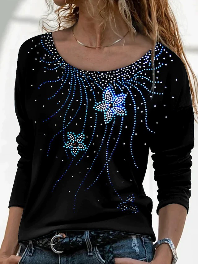 Long-sleeve, sweatshirt with a round collar, 3D