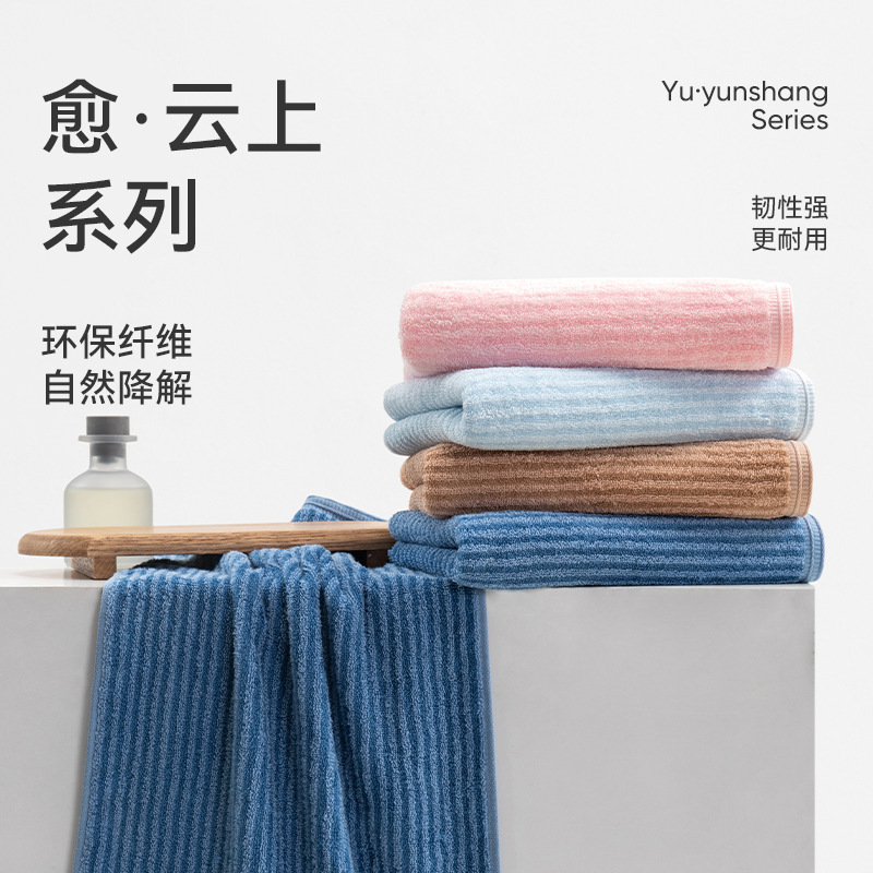 Jieyu Class a Striped Towel for Home Use, Absorbent, Does Not Fade or Shed Easily, Soft and Skin-Friendly, Ultra-Soft Face Towel