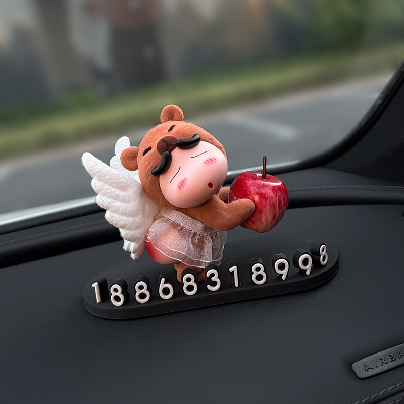 New Model Xiaoxin Temporary Parking Number Plate for Car, Interior Decoration Ornament, Phone Number for Moving the Car, High-End Style for Women