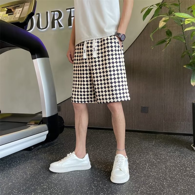 Short d'été fin pour hommes, marque de mode, taille élastique, portant de beaux gros caleçons ruffian, cinq points-imprimable_voghion.com