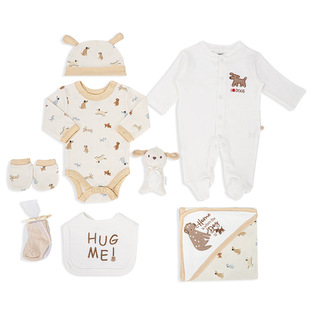 Foreign trade newborn cotton jumpsuit climbing mesh 8 suit baby four seasons baby full moon gift box