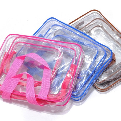 Manufacturer travel transparent toiletry three-piece set PVC cosmetic bag waterproof toiletry bag portable storage bag logo