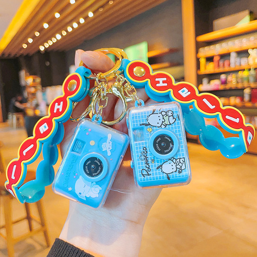 Cartoon Sanrio Mini Bright Camera Keychain Flash Simulation Camera Keychain Claw Machine Gift Wholesale