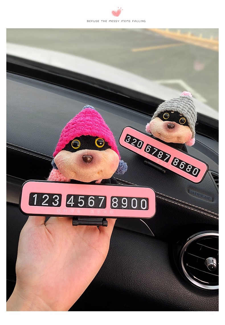 Quirky and Cute Bee and Puppy Number Plate, Car Temporary Parking Sign, High-End 2025 New Model