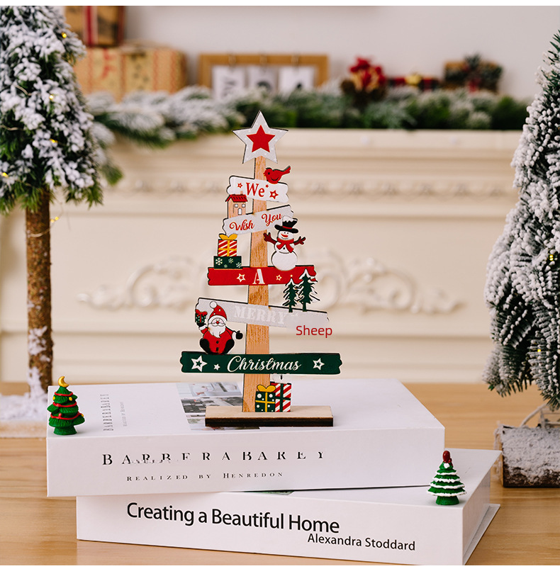 Kalėdinės stalo dekoracijos, angliškos raidės, medinė lėkštė pagyvenusiems žmonėms, sniego senio nykštukas, mediniai papuošalai pagyvenusiems žmonėms_voghion.com