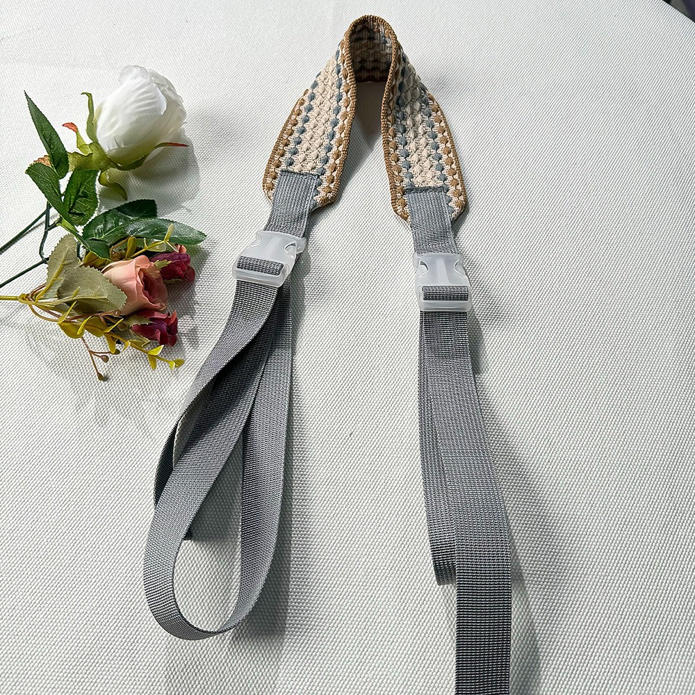 베이지 자카드 와이드 숄더 스트랩