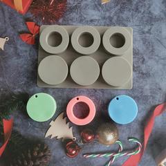 6連圓環香薰肥皂529巧克力餅乾模蛋糕模具雪糕糖果硅膠模具