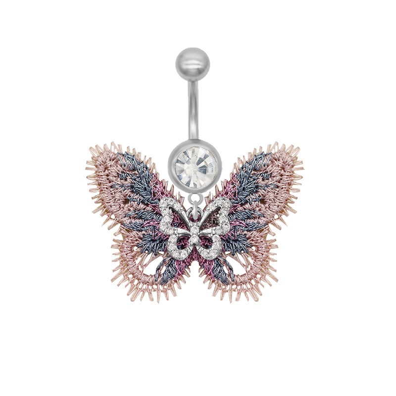Bunter Schmetterling Bauchnabelpiercing Modeschmuck Damen_voghion.com