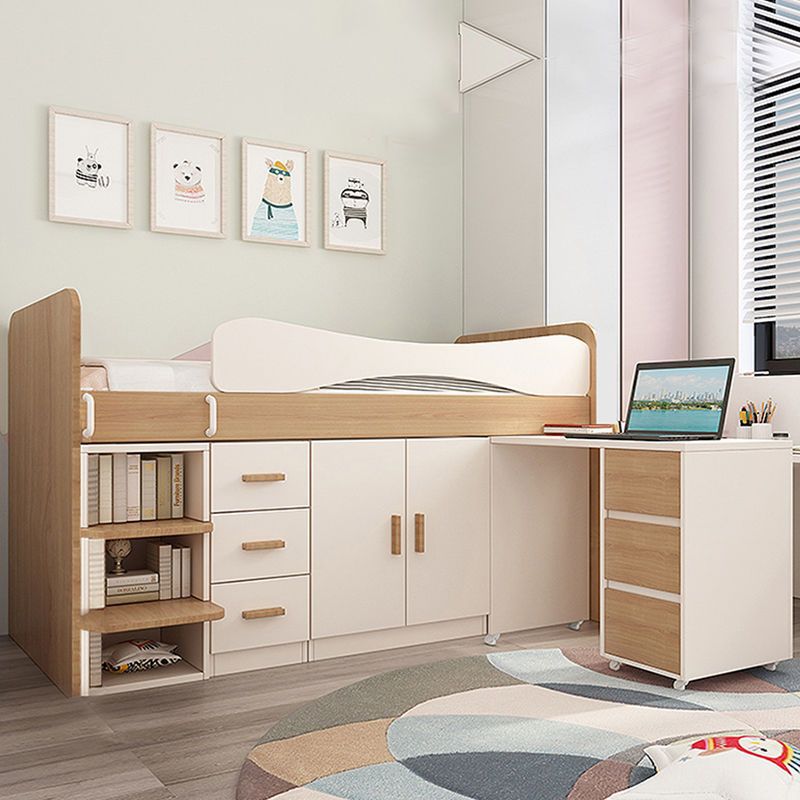Children's Bed Half-Height Bed with Desk and Wardrobe Small Apartment Storage Multi-Functional 1.02m Bed Furniture Combination Set