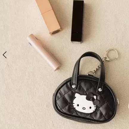 In-Stock Japanese Sanrio Kitty Keychain Pendant Bag Cartoon Cute Handbag-Shaped Lipstick Key Pouch