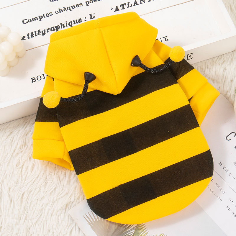 Autumn and Winter Cat Striped Cute Bee Transformation Sweatshirt Dog Two-legged Teddy Clothes Pet Dog Clothes Autumn and Winter Cat Striped Cute Bee Transformation Sweatshirt Dog Two-legged Teddy Clothes Pet Dog Clothes
