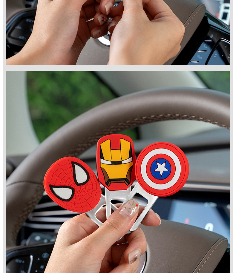 Car Interior Modification Accessories Cartoon Fixed Buckle Seat Silent Buckle Extender Car Silent Buckle Wholesale