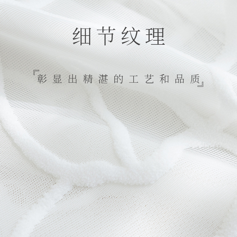 Nuevo estilo chino en relieve geométrico estilo japonés sala de estar dormitorio cortina cortina de gasa transparente no transparente gasa blanca