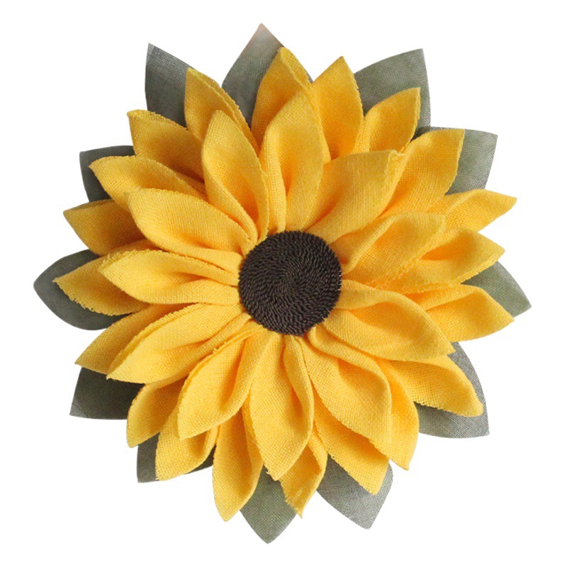 Decoración Textil para Puerta de Hogar con Diseño de Girasol de Hong Kong, Decoración de Puerta Principal con Corona de Girasol para Acción de Gracias, Adorno Colgante de Pared, Venta al por Mayor