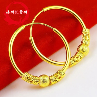 越南沙金树叶耳环流苏耳饰仿黄金花朵耳坠女款直播爆款首饰品批发