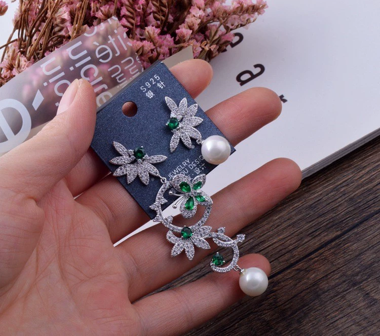 Yuena ювелирные изделия прямая трансляция специальные корейские модные популярные циркониевые серьги-гвоздики оптом