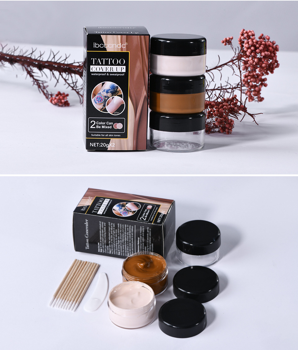 Carina Ibcccndc Zweifarbiger Tattoo-Concealer, wasserfest, schweißresistent, fleckenabweisend, langanhaltender Concealer_voghion.com