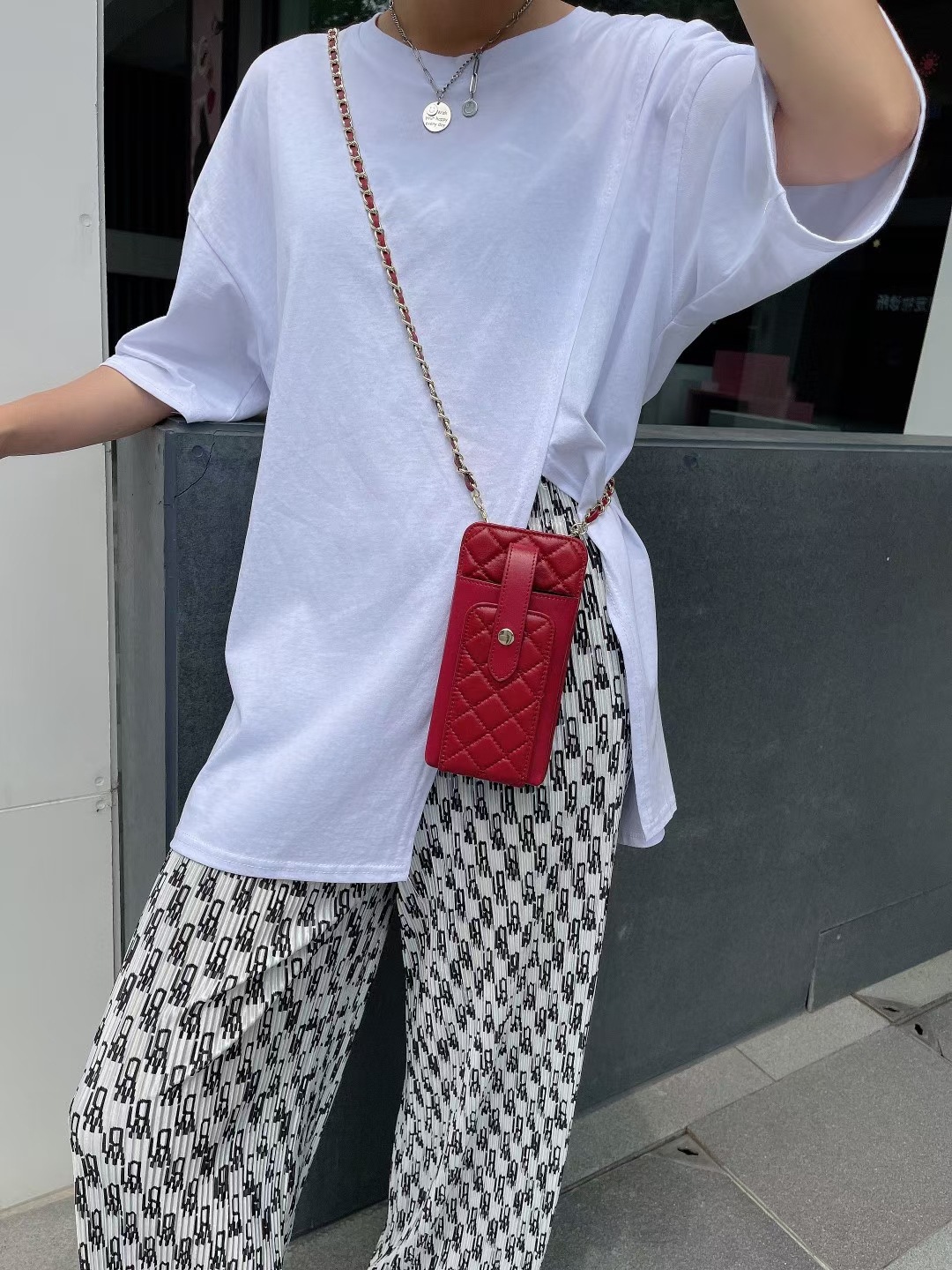 Bolso pequeño de las mujeres de alta calidad de piel de oveja suave crossbody Chanel estilo perfecto cadena bolso del teléfono móvil rombo 3027