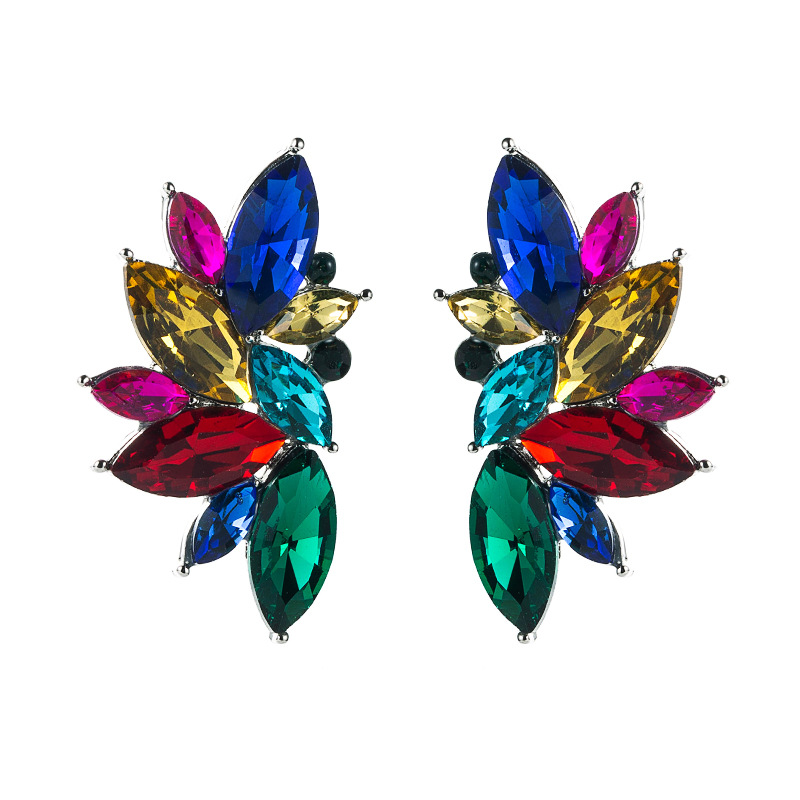 Fashion Geometric Diamond Alloy Artificial Gemstones Earrings display picture 2