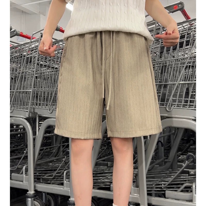 Old Money Style American Retro Shorts for Men, Summer Trendy Brand Lightweight Pants, High-End Quick-Dry Five-Point Dress Pants for Outdoor Wear