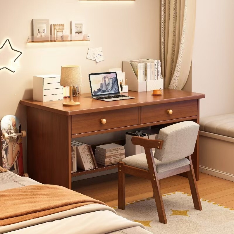 Solid wood desk for adults, bedroom computer desk, home study desk, rectangular small-sized student writing desk