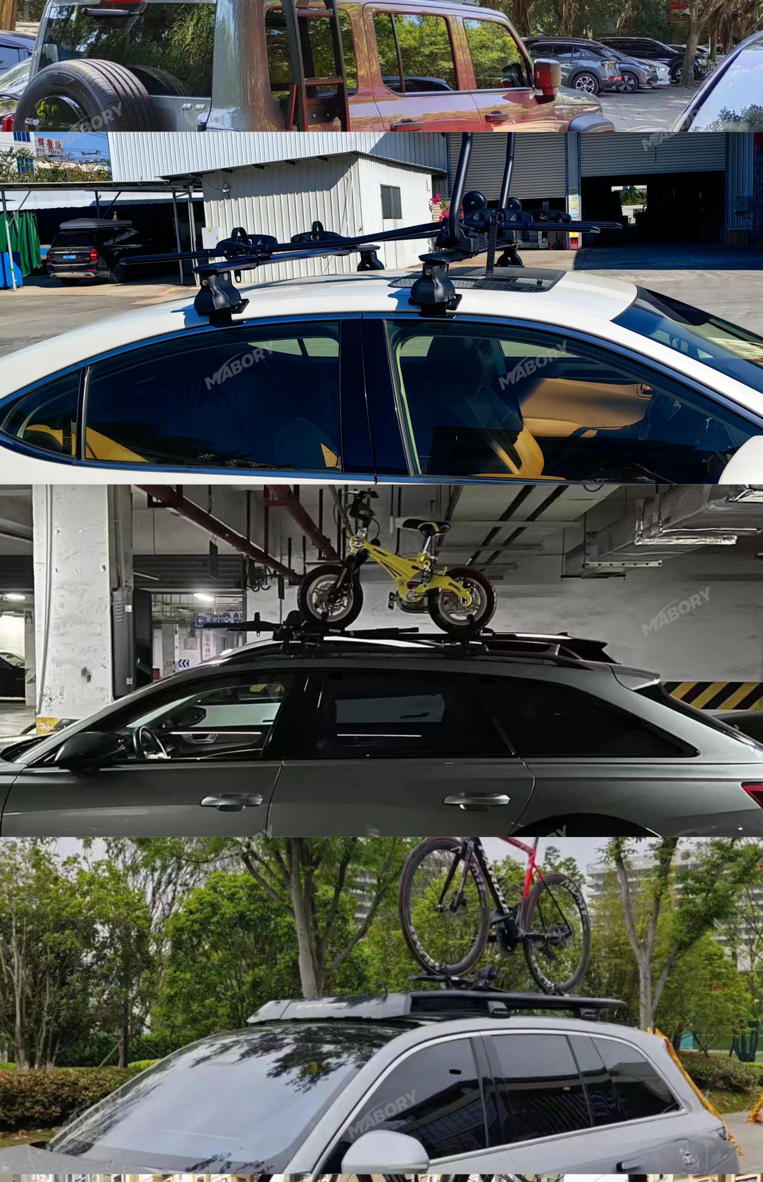 Suitable for Car Bicycle Rack Roof Car Placement Rack Car Suv Universal Fixed Anti-Fall Upgrade