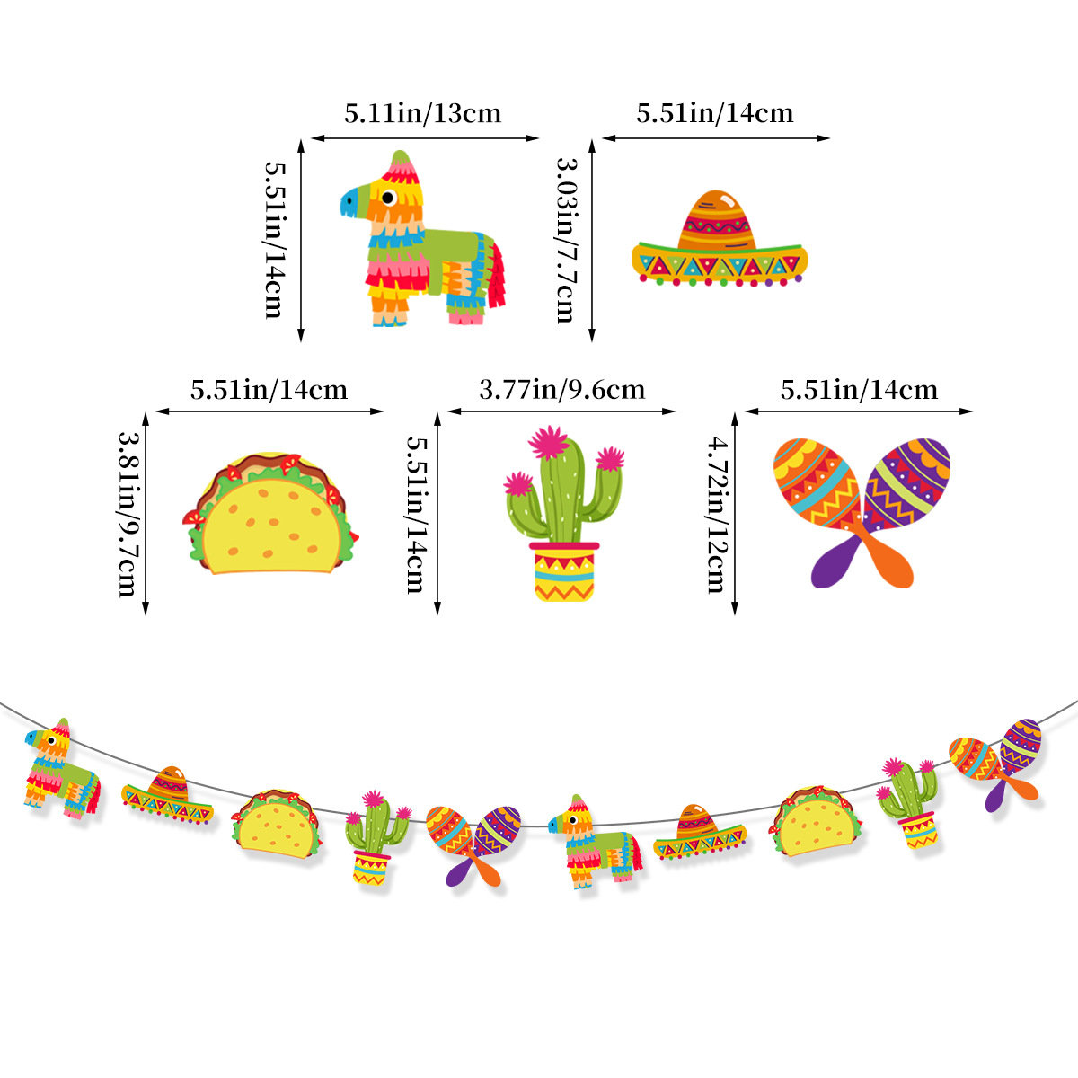 44g Weight Hanging flag Home Textiles & Decor Type Decorative Props Event & Party Supplies 1 Set Quantity Party, Festival Occasion Birthday Festival Cactus, Guitar, Letter Pattern IG Style Style Birthday IG Style Cactus Guitar Letter Paper Party Festival Decorative Props 1