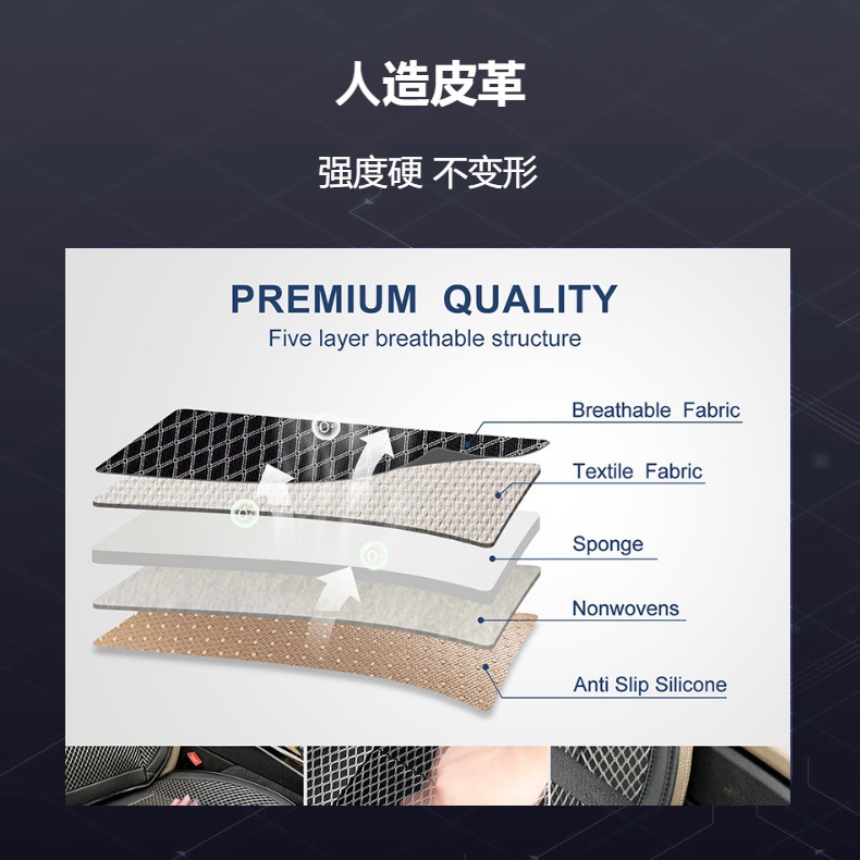 25-Year Breathable All-Season Universal Car Seat Cushion Pu Multi-Piece Set Small Three-Piece Original Factory Direct Delivery Breathable Mesh