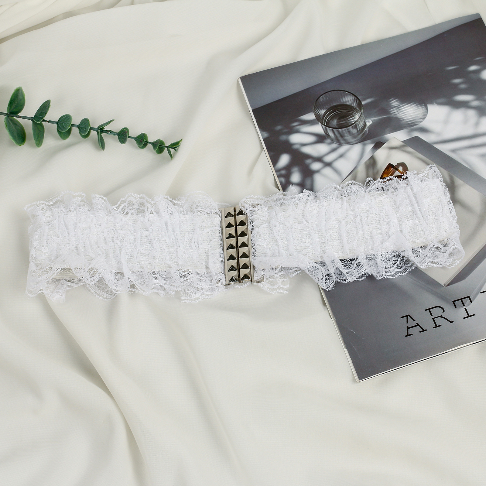 Elastische kanten tailleband voor damesjurk_voghion.com