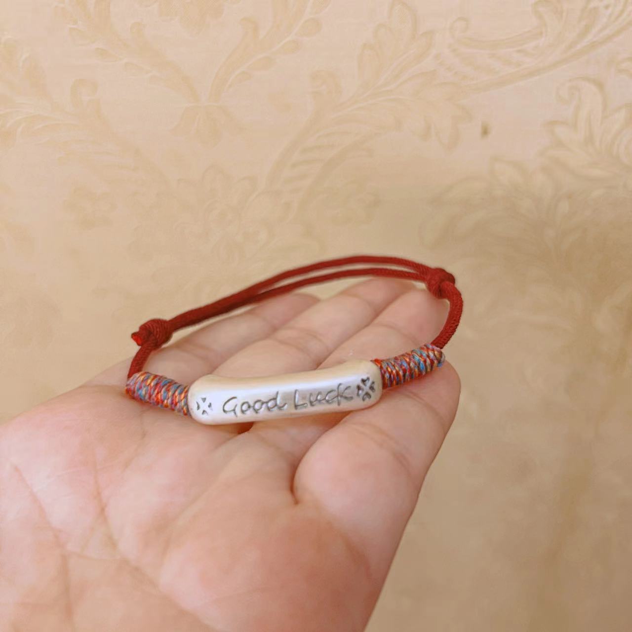 Good luck elbow silver 999 red rope bracelet new Chinese style fortune good luck this year couple gift