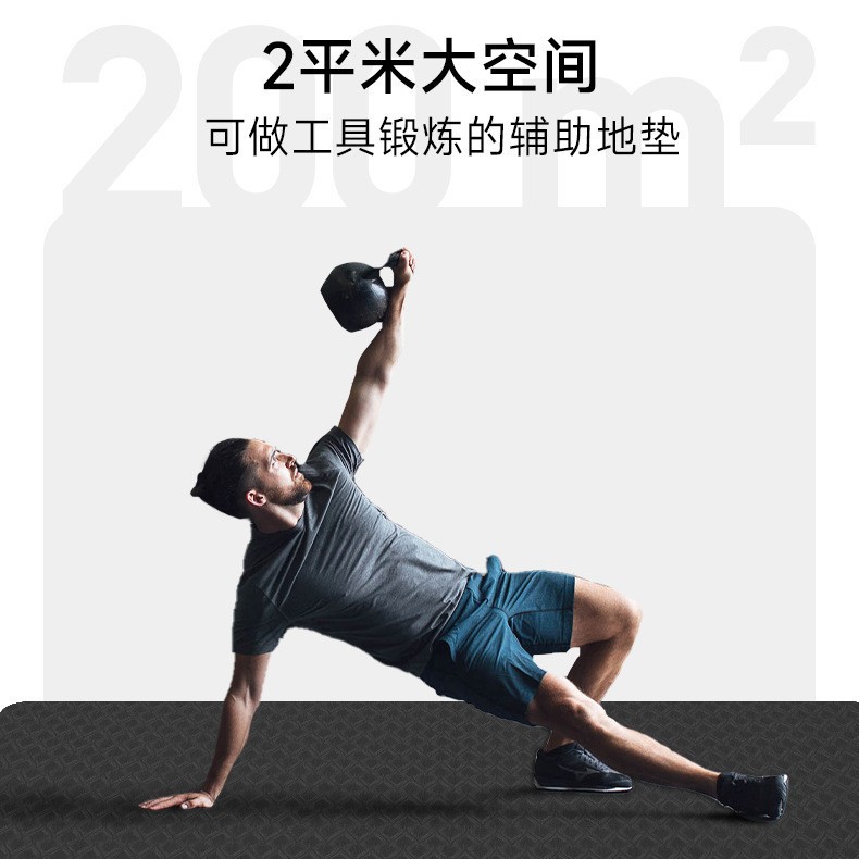 Alfombrilla de yoga para el hogar sin olor para hombres, tamaño ampliado, antideslizante, aislamiento acústico, entrenamiento de alta intensidad, esterilla de ejercicios abdominales