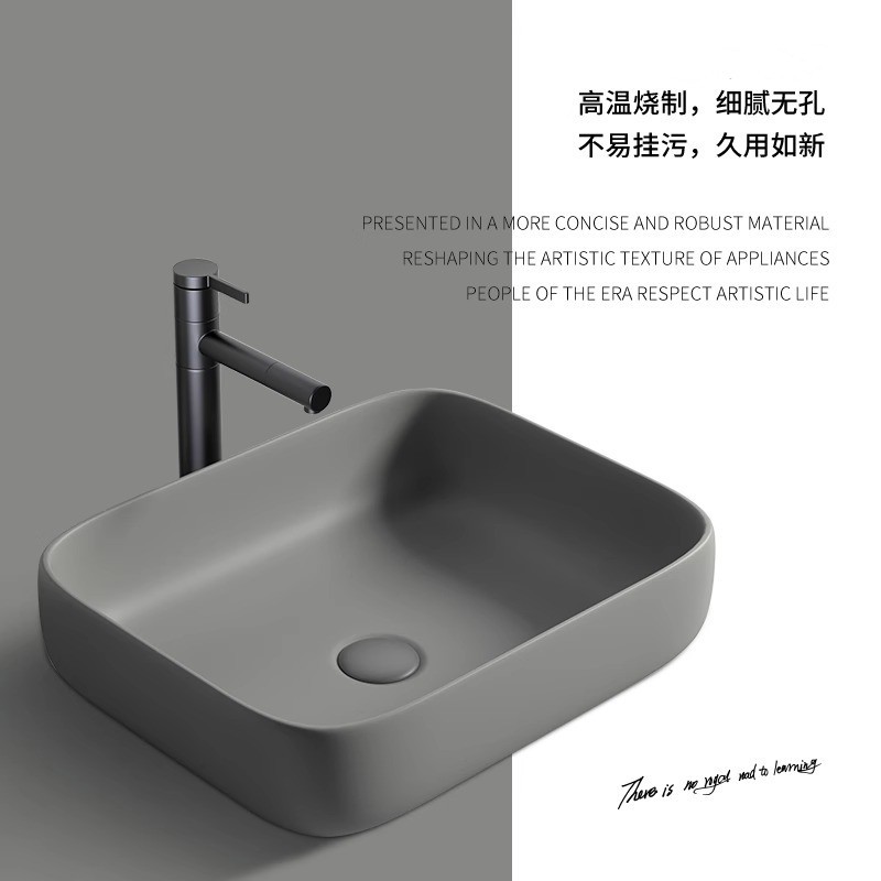 Mesa nórdica lavabo de gran tamaño lavabo único baño lavabo simple hogar gris lavabo creativo