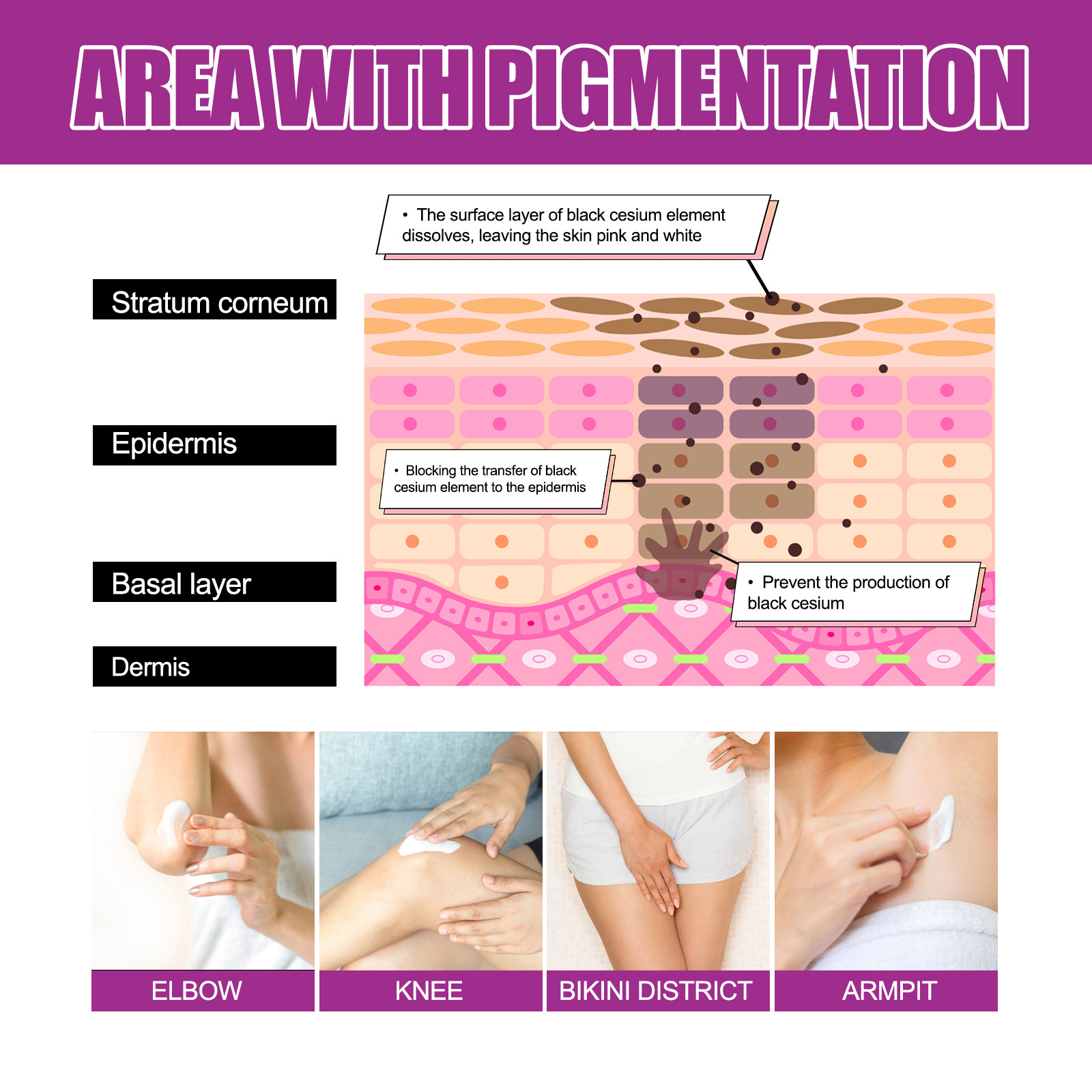 OUHOE krema za učvrstitev kože za pazduhe, komolce, ten kože, melanin za posvetlitev in beljenje kože,_voghion.com